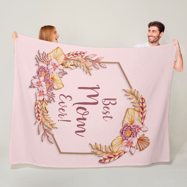 Couverture Polaire Modifier le texte Ajouter le nom Boho Flower Frame (En situation)