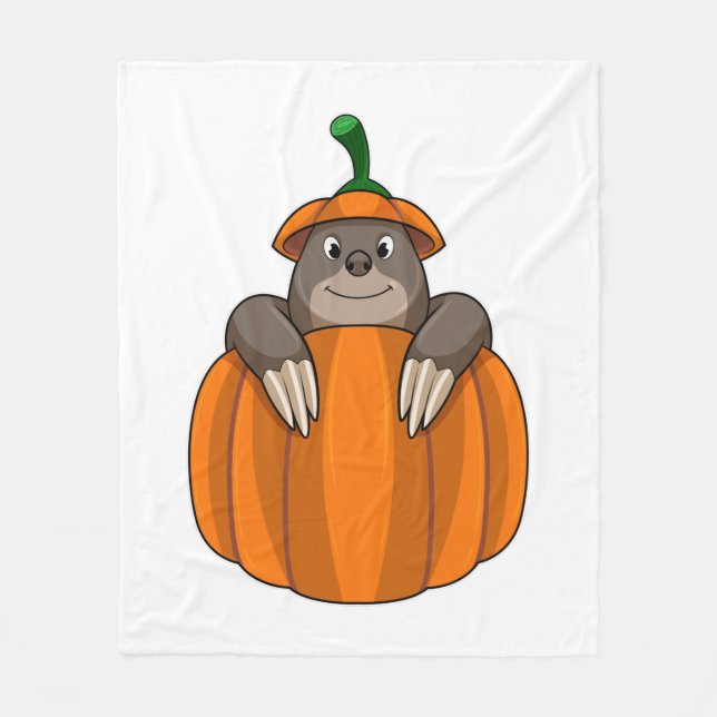 Couverture Polaire Mole avec Citrouille (Devant)