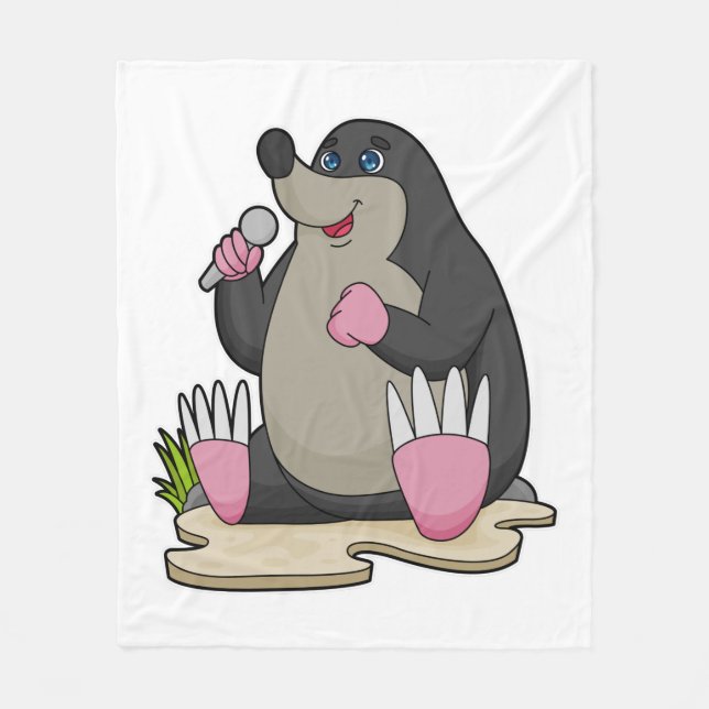 Couverture Polaire Mole en chanteur avec microphone (Devant)