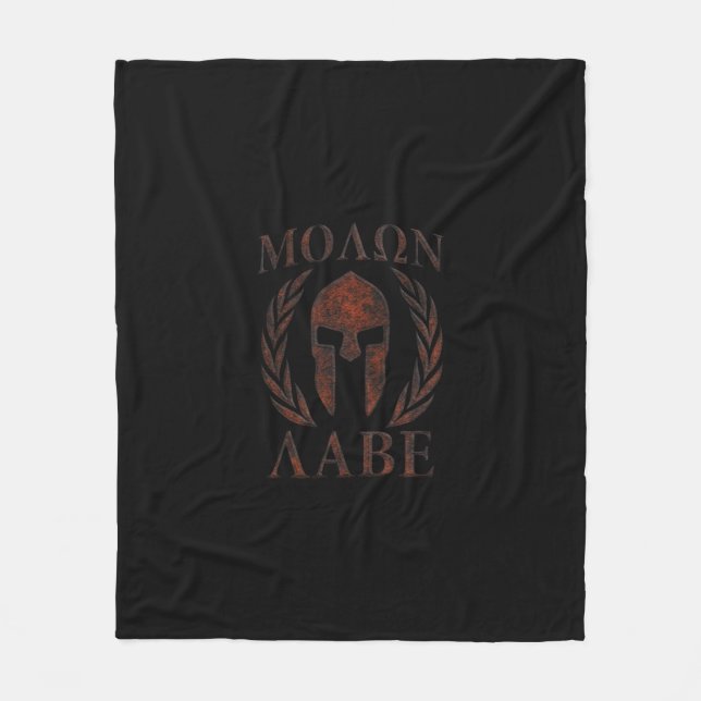 Couverture Polaire Molon Labe Spartan Warrier Mask Laurels Cast (Devant)