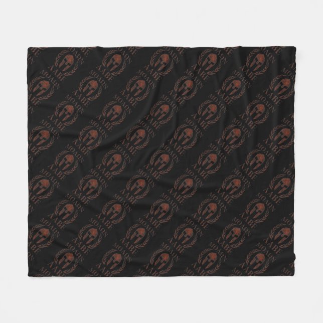Couverture Polaire Molon Labe Spartan Warrier Mask Laurels Cast (Devant (Horizontal))