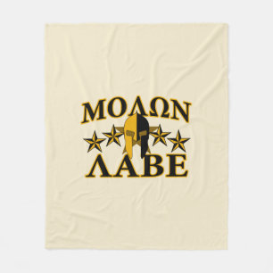 Couverture Polaire Molon Labe Spartan Warrior Helmet 5 stars Golden