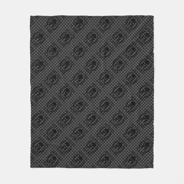 Couverture Polaire Molon Labe Warriors Laurels sur le carbone noir (Devant)