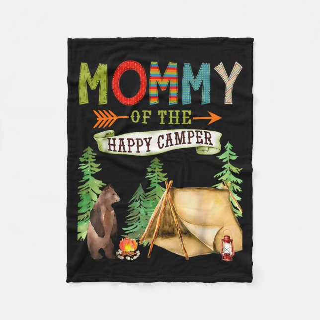 Couverture Polaire Mommy Of The Happy Camper First Birthday Camng  (Devant)