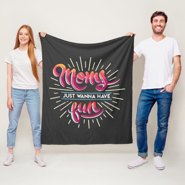 Couverture Polaire Moms Veut Juste Avoir Une Typographie Amusante Nou (En situation)