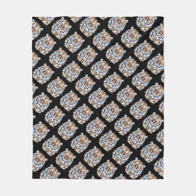 Couverture Polaire Mon chat agit dans le style Tiger Énergie (Devant)