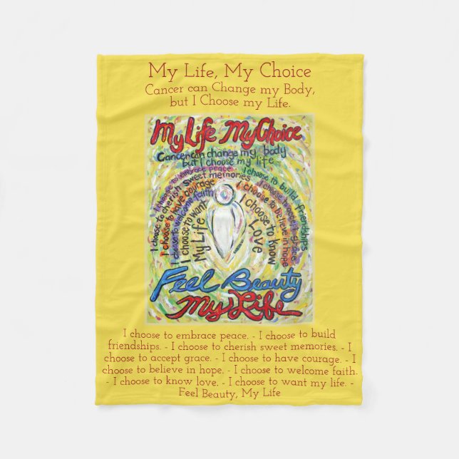 Couverture Polaire Mon choix de vie Cancer Angel Soft Fleece Blanches (Devant)