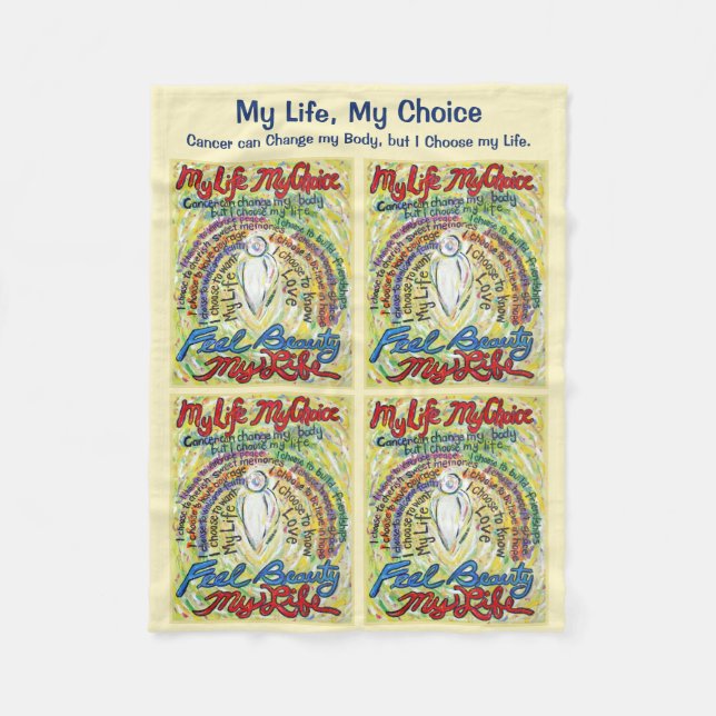 Couverture Polaire Mon choix de vie Cancer Angel Soft Fleece Blanches (Devant)