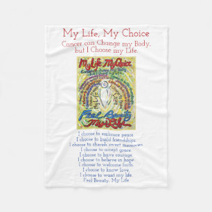 Couverture Polaire Mon choix de vie Cancer Poème Soft Fleece Blanches
