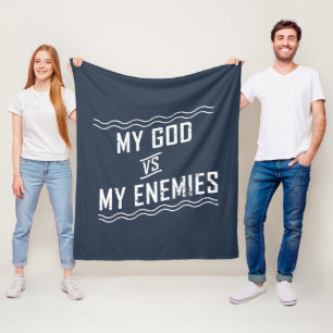 Couverture Polaire Mon Dieu contre mes ennemis Citation chrétienne