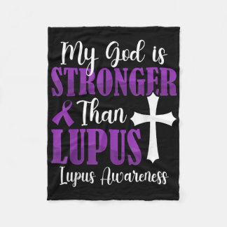 Couverture Polaire Mon Dieu Est Plus Fort Que Lupus Violet Ribbon Lup