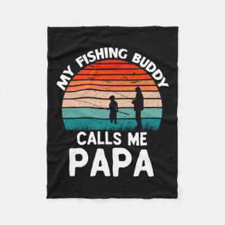 Couverture Polaire Mon Époux De Pêche M'Appelle Papa Retro Vintage Gr