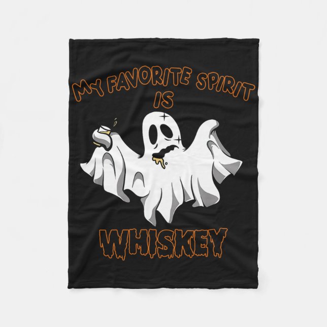 Couverture Polaire Mon Esprit Favori Est Whiskey Boo Super Ghos Migno (Devant)