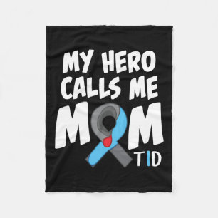 Couverture Polaire Mon héros m'appelle Maman T1D Diabétique Type 1 Di