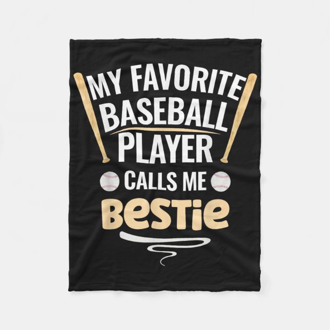 Couverture Polaire Mon Joueur De Baseball Préféré M'Appelle Bestie (Devant)