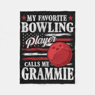 Couverture Polaire Mon Joueur De Bowling Favori M'Appelle Grammie Usa