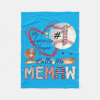 Couverture Polaire Mon Joueur Favori M'appelle Memaw Baseball T-Ball