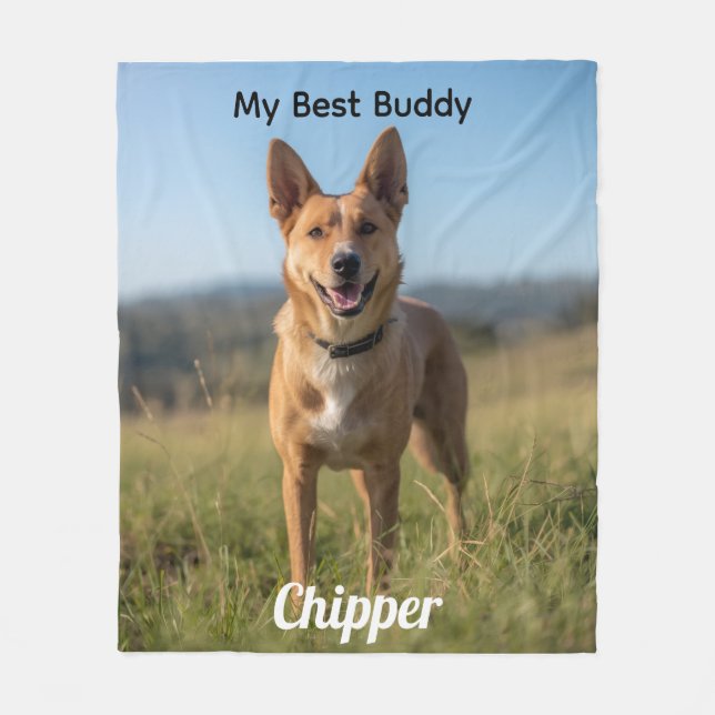 Couverture Polaire Mon Meilleur Buddy Chien de Bataille Personnalisé (Devant)