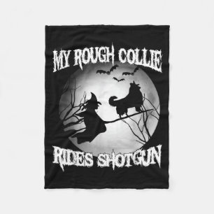 Couverture Polaire Mon Rough Collie monte Halloween tiré