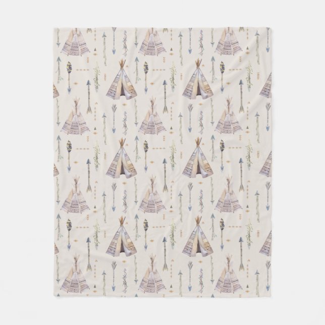 Couverture Polaire Mon village Teepee (Devant)