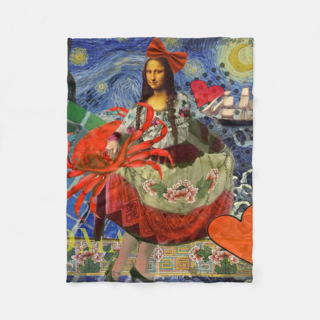 Couverture Polaire Mona Lisa Fun Zodiac Whimsical (Devant)