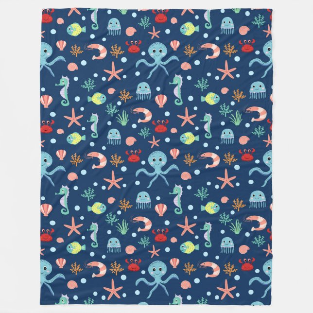 Couverture Polaire Monde marin (Devant)