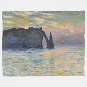 Couverture Polaire Monet - Le Manneport, Falaise à Etretat, coucher d