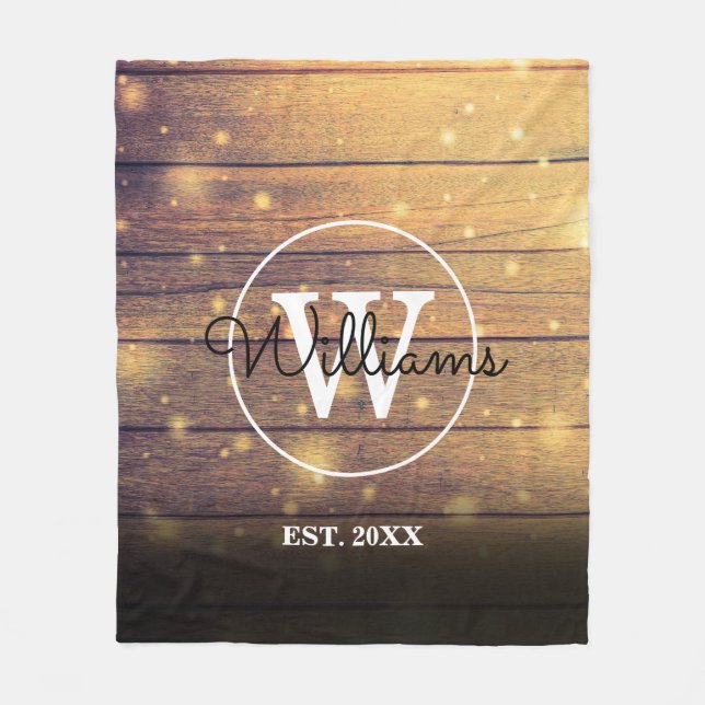 Couverture Polaire Monograme de Rustic Wood (Devant)