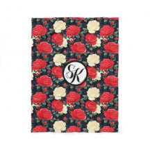 Monogramme à motif Rose rouge et crème