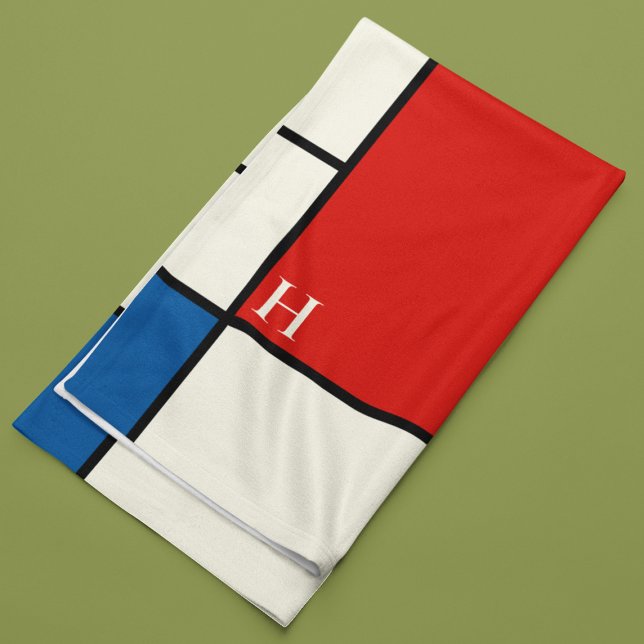 Couverture Polaire Monogramme Carré De Stijl Inspiré (Créateur téléchargé)