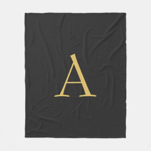 Couverture Polaire Monogramme couleur or gris professionnel