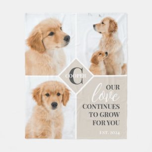 Couverture Polaire Monogramme de chien animal de compagnie moderne 3 