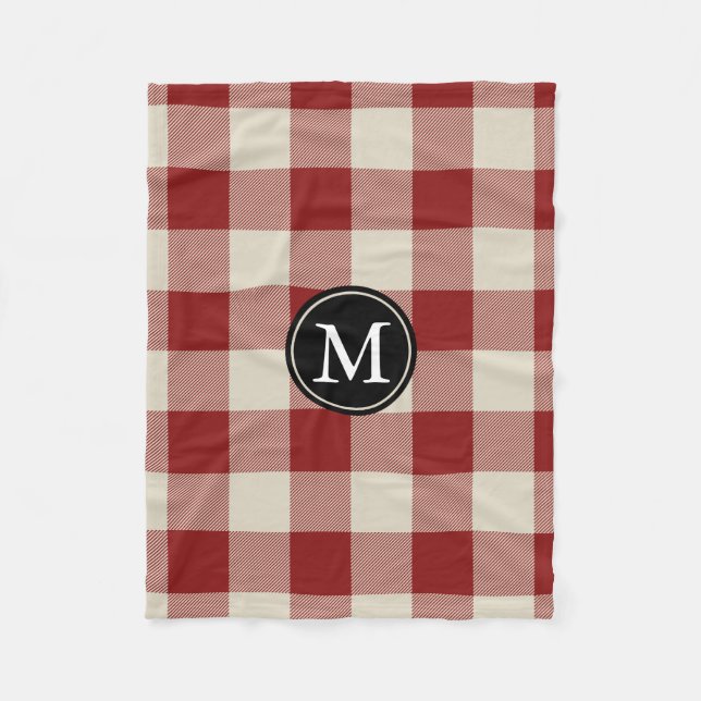 Couverture Polaire Monogramme de contrôle du bison marron et beige (Devant)