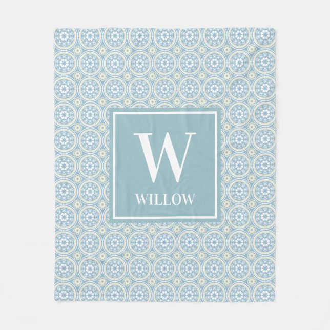 Couverture Polaire Monogramme de famille moderne (Devant)