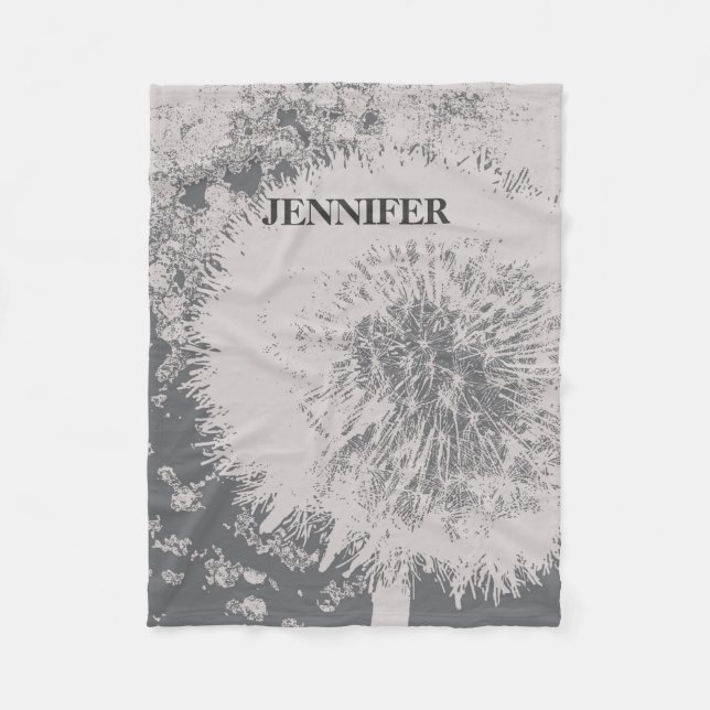 Couverture Polaire Monogramme de pandelion abstrait moderne et tendan (Devant)