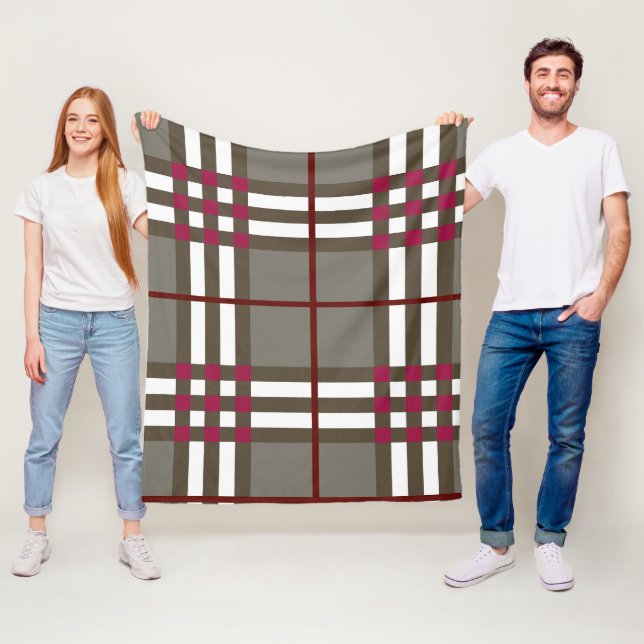 Couverture Polaire Monogramme Élégant Plaid (En situation)