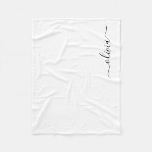 Couverture Polaire Monogramme Fille Noire Nom Moderne