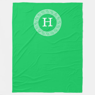 Couverture Polaire Monogramme initial du cadre à clé verte Emerald gr