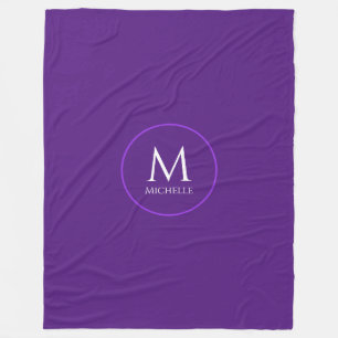 Couverture Polaire Monogramme initial Modèle Royal Purple