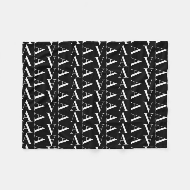 Couverture Polaire Monogramme Lettre initiale A, Choisir la couleur A (Devant (Horizontal))