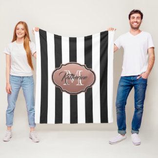 Couverture Polaire Monogramme noir et blanc