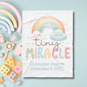 Couverture Polaire Monogramme Nom Arc-en-ciel Naissance Statistiques 