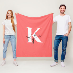 Couverture Polaire Monogramme personnalisé moderne et dynamique -
