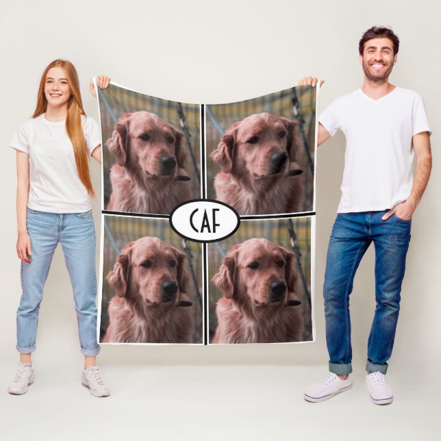 Couverture Polaire Monogramme photo Ajoutez vos propres images (En situation)