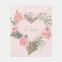 Monogramme rose bohème personnalisé