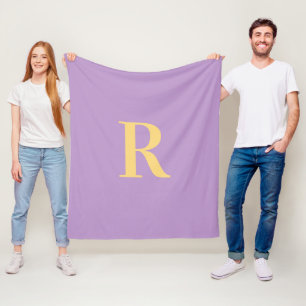 Couverture Polaire Monogramme simple Lilac moderne