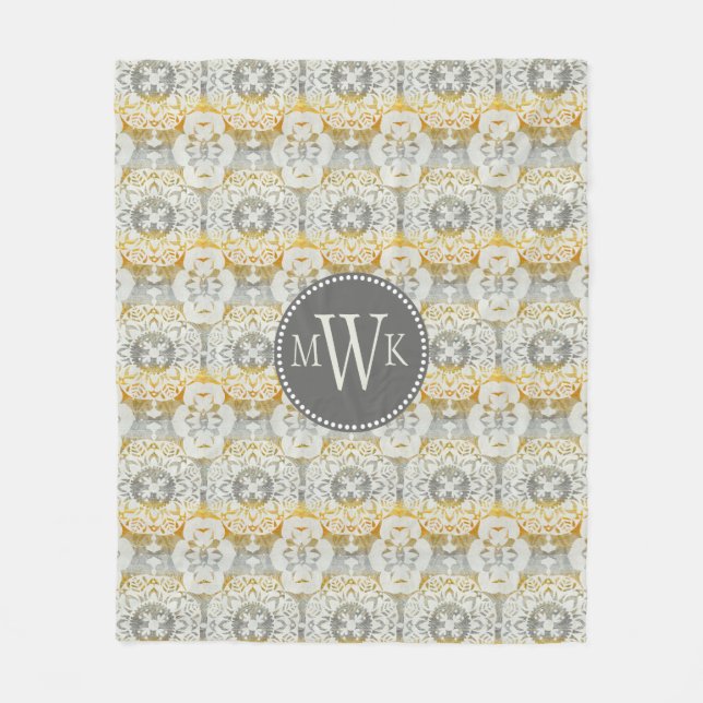Couverture Polaire Monogramme | Tapestry Rosette II (Devant)