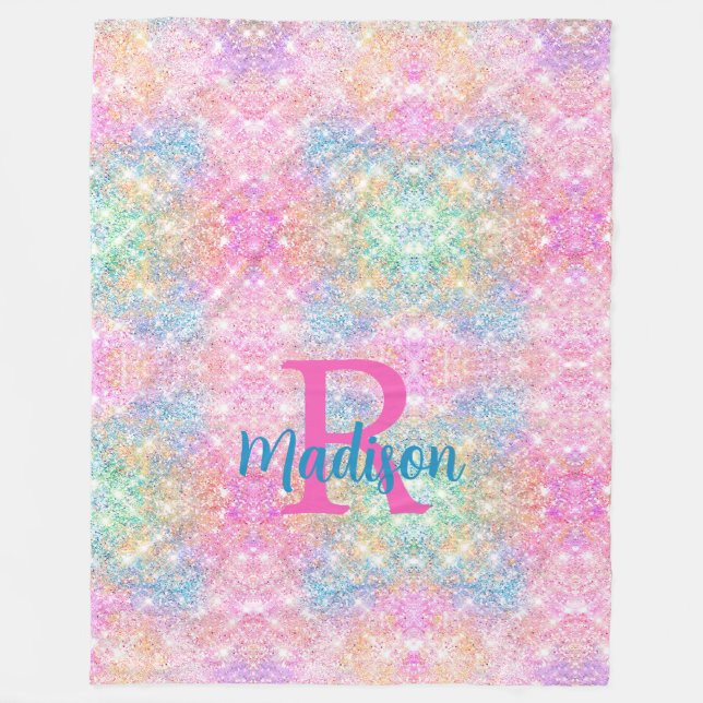 Couverture Polaire Monographie de la fausse parties scintillant rose  (Devant)