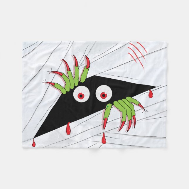 Couverture Polaire Monster Peeking déplaisant (Devant (Horizontal))