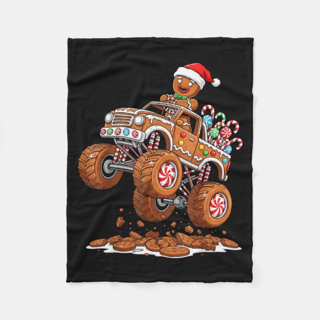 Couverture Polaire Monster Truck Gingerbread Man Funny Christmas Baki (Devant)